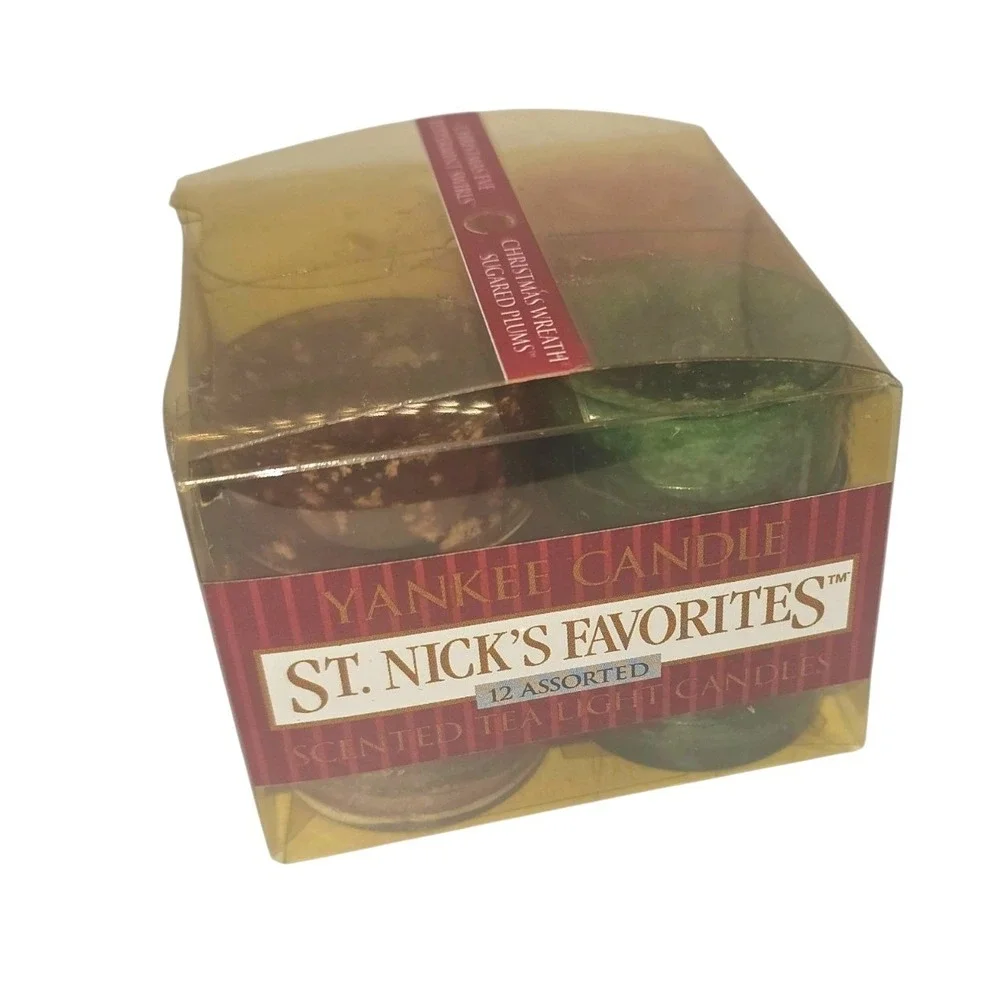 VTG Yankee Candle Scented Tea Lights 12 Count St Nicks Favorites 3X of 4 Scents